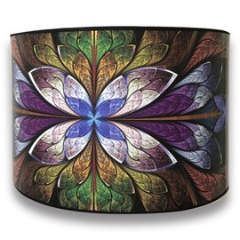 Royal Designs, Inc. Trendy Decorative Handmade Drum Shade, Made in USA, 12in, HBC-8040-12, Purple Lotus