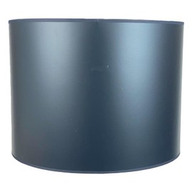FenchelShades.com 16" Top Diameter x 16" Bottom Diameter 12" Height Cylinder Drum Lampshade USA Made (Paper Black with Gold Lining))