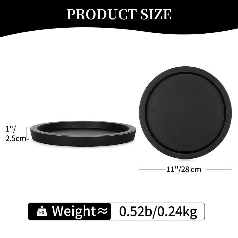 Hanobe Black Round Decorative Coffee Tray Wooden Trays for Coffee