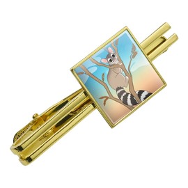 GRAPHICS & MORE Ring-Tailed Cat Square Tie Bar Clip Clasp Tack- Silver or Gold