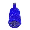 Dragonfly Embossed Cobalt Blue Wine Bottle Melted Flat UpCycled as