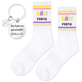 Otuuz Lucky Gift Exam Lucky Charm Set Including Lucky Socks Lucky Charm Key Ring Tree Ready Greeting Cards Organza Bag for 2025 Exam Created Gift