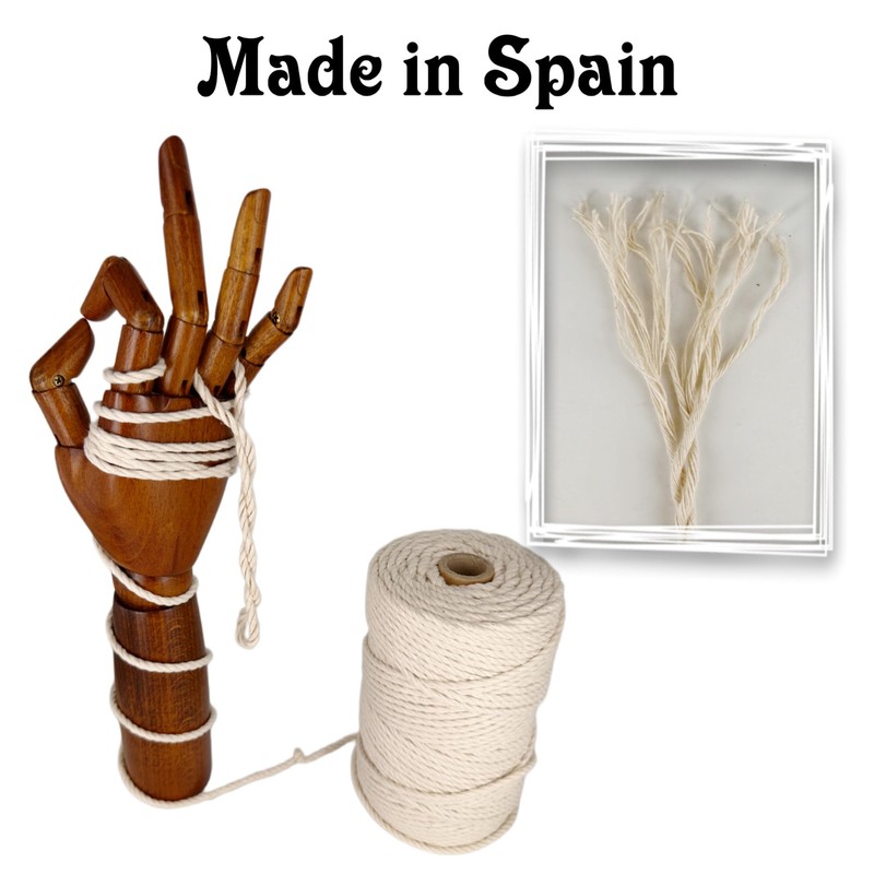 Macrame Cord. 100% Natural Cotton Rope for Crafts, Toys, Decorations,