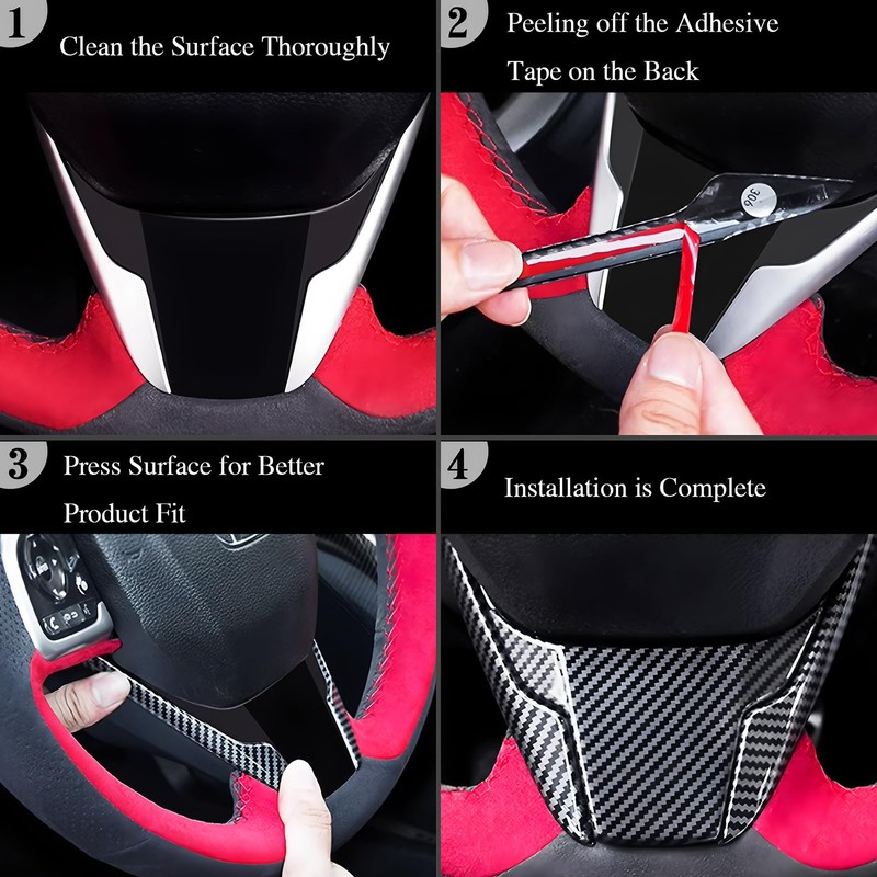 JUIVEEL ABS Car Steering Wheel Frame Cover Steering Wheel Button