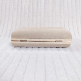 UShopUK Faux Suede Hard Case Bridal Prom Wedding Evening Clutch Party Purse Hand Bag (Nude)
