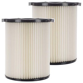 2 Pack 1-Layer Cartridge Filter Replacement Parts # 72947 Compatible with RIDGID VF4000, 5-20 Gal & 6-9 Gal Husky Wet Dry Vacuums, Washable & Reusable