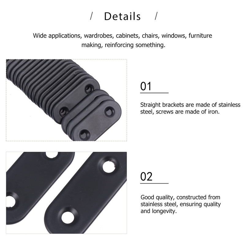 TEHAUX 72 Pcs Stainless Steel Bracket Fence Brackets Corner Code