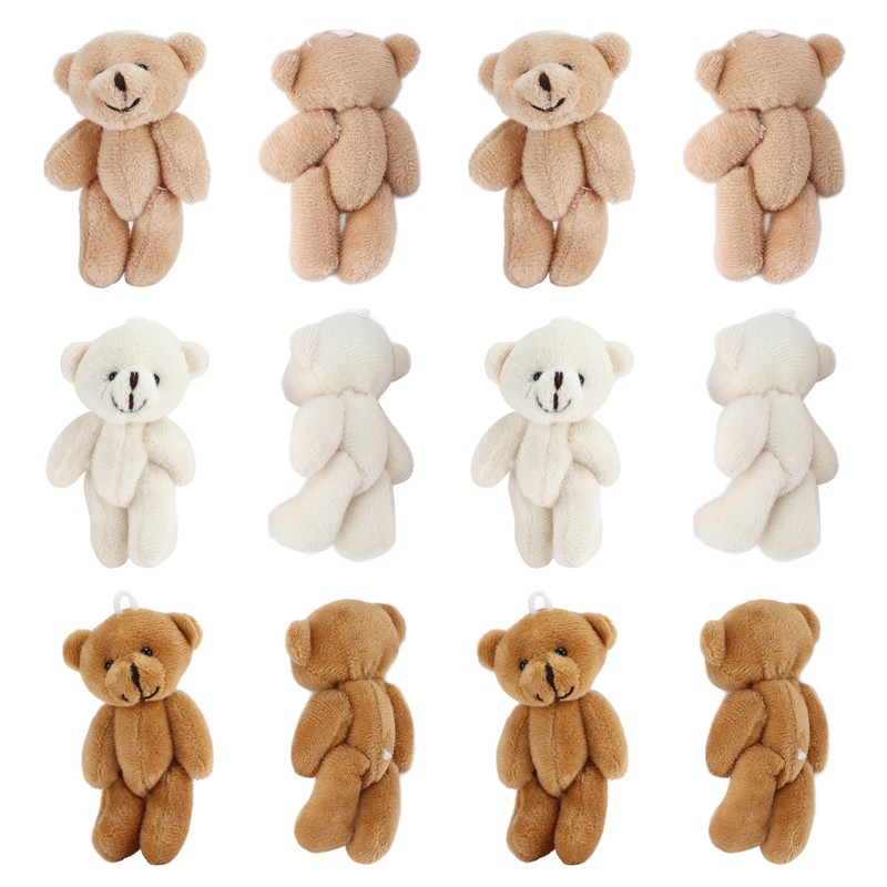 12 Pcs Mini Stuffed Bears Comfortable Soft Cute Mini Teddy