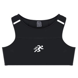 EKRISON Running Vest Chest, Running Sport Gear for Outdoor Sports Athletes Lightweight Gym Sports Bra Vest with Reflective Strip for Men Women, Large Black