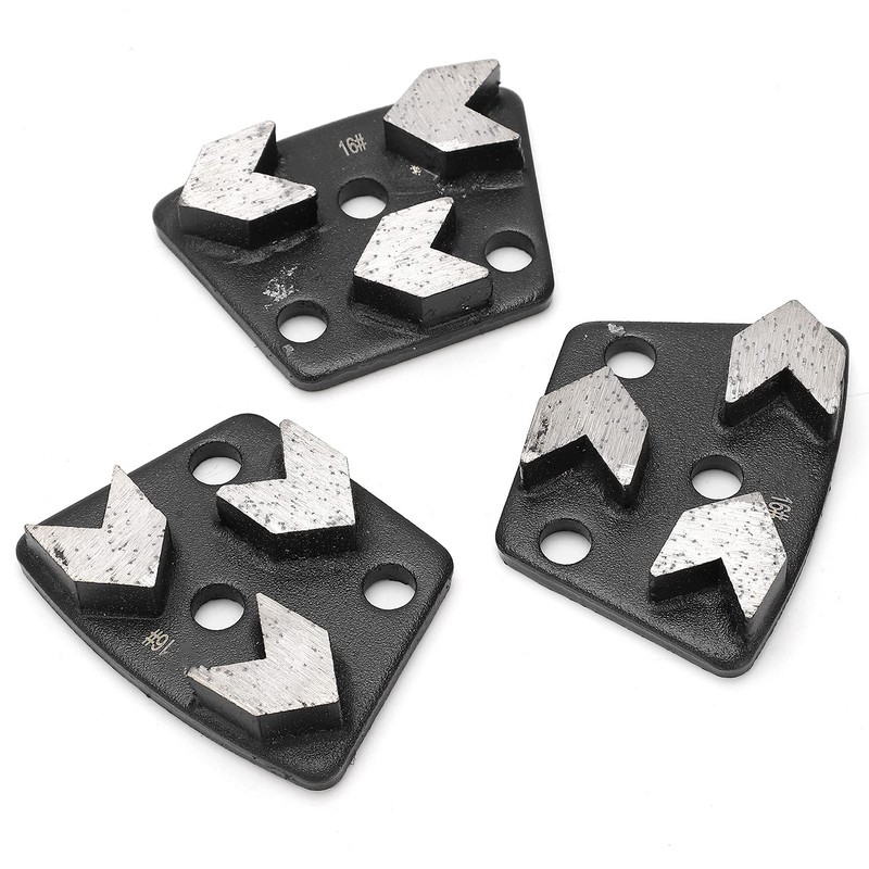 3 x Diamond Grinding Shoes, 16# Black Trapezoidal Diamond Grinder