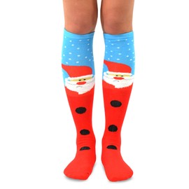 Christmas Holiday Ugly Santa Deer Candy Cane Knee High Socks for Women 9-Pairs Gift Box (Christmas)