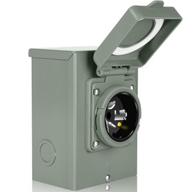 WELLUCK 50 Amp Generator Inlet Box - NEMA SS2-50P Power Inlet Box for 3R 3-Prong Generator Cord, 125/250V, 12500W Weatherproof Outdoor 50a Power Inlet Box - ETL Listed, Best Partner in Emergencies