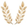 coadipress Gentlemen Gold Silver Leaf Brooches Simple Elegant Retro Double