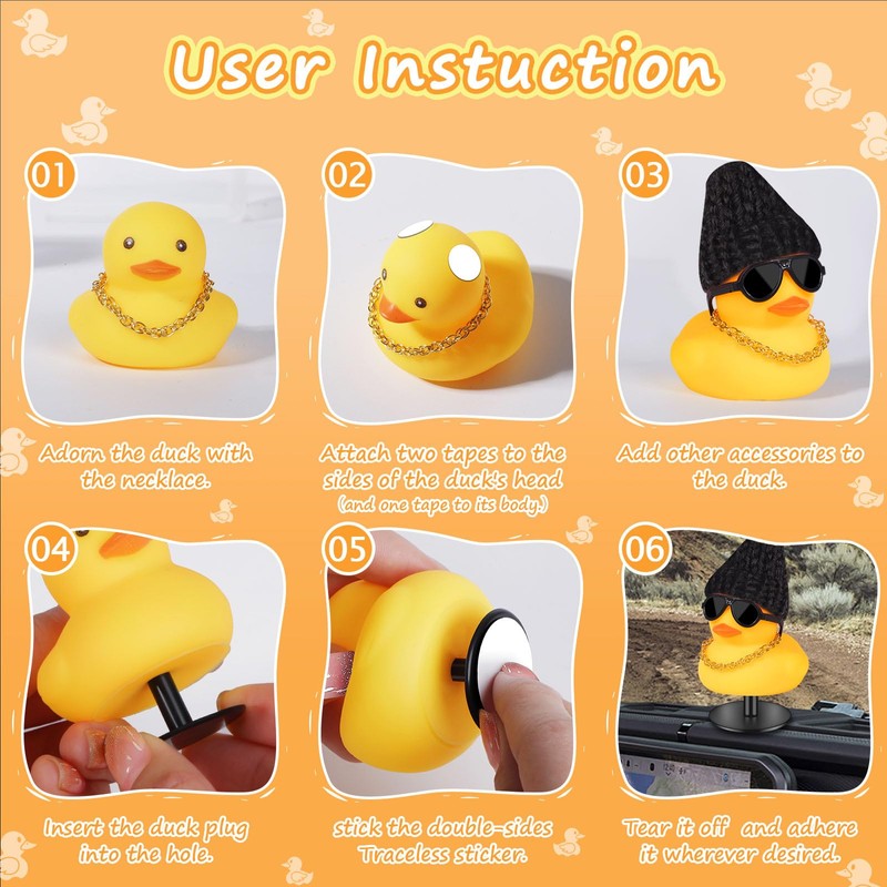 AILOVETECK - Patos de goma para coche, con tapón de