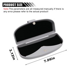 KITUREK Car Sun Visor Sunglasses Case, Glasses Storage Protective Box, Eyewear Hard Shell Eyeglasses Organizer, Magnetic Closure&Double Card Clamp (Grey)