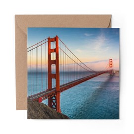1 x Greeting Card Golden Gate Bridge San Francisco USA - Blank Birthday Celebration Anniversary #8926