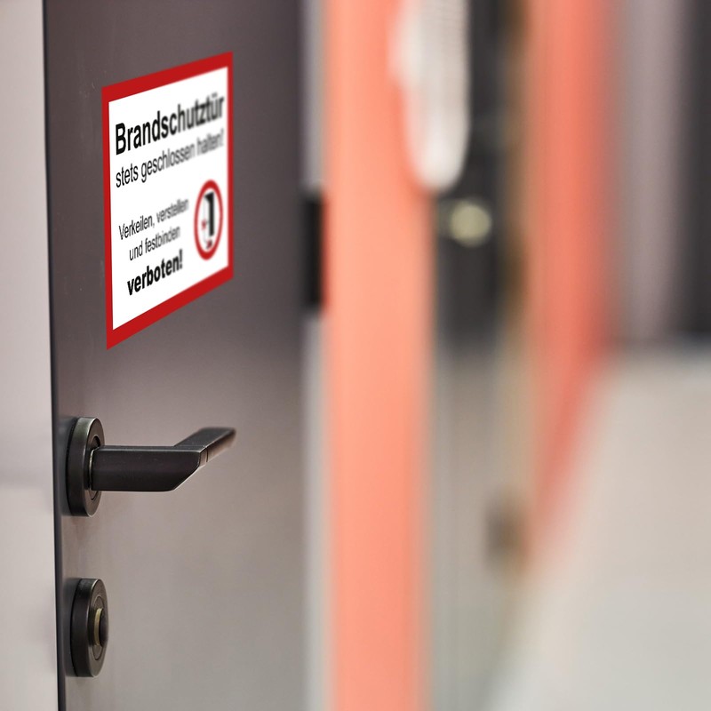 Pack of 5 Premium Fire Door Stickers A4 | 21