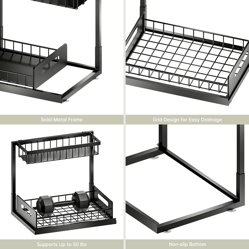 VUSIGN Under Sink Organizer and Storage, Slide Out Cabinet Organizer,