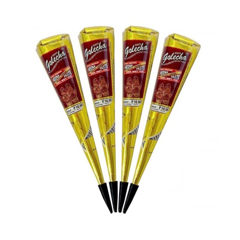 4 x FADEDA Golecha 100% Natural Henna Paste Cones (Red