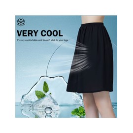 Bellelicate - Falda elástica para mujer, media deslizante, ligera, con cintura elástica, Azul marino, XL Fits US(16W-18W)-20"length