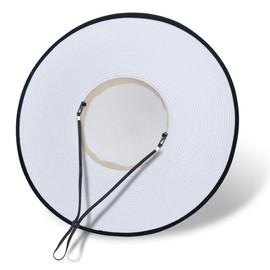 Naivlizer Women Wide Brim Sun Hat UPF50 Straw Summer Hat Floppy Beach Hat Roll-Up,White