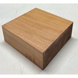 Mahogany 4" x 4" x 2" Kiln-Dried Hardwood Bowl Blank for DIY Woodworking by Exotic Wood Zone