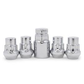 Hunting Horse 12x1.5 Locking Lug Nuts 1.26" Long Closed End Bulge Acorn Seat 4 Pcs Wheel Locks with 1 Key, Chrome