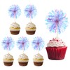 PATIKIL Firework Cupcake Toppers, 30 Pcs Sparkle Tassel Cupcake Picks