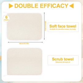 6 Pcs Nylon Exfoliating Wash Cloths Set 15.7 x 11.8 Inch