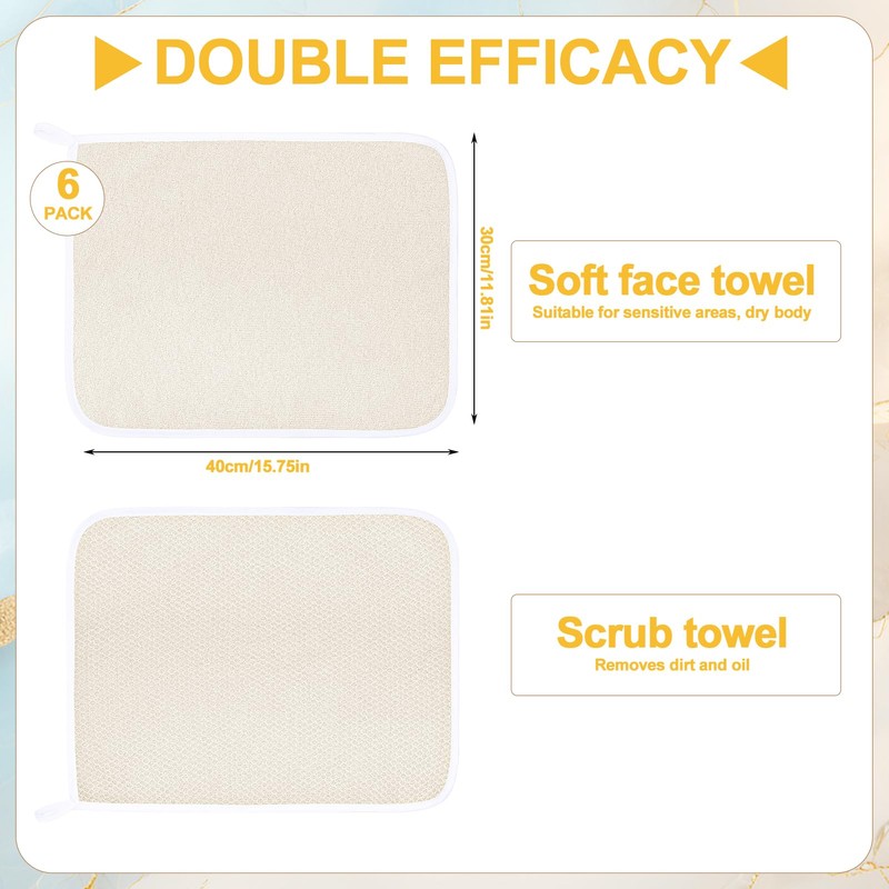 6 Pcs Nylon Exfoliating Wash Cloths Set 15.7 x 11.8