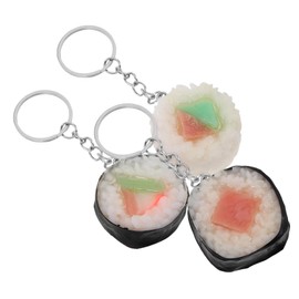 Totority 3pcs Sushi Model Keychain Fake Sushi Fake Meat Creative Keychain Sushi for Food Keychains Sushi Ornament Realistic Food Props Sushi Keychain Ramen Keychain Plastic