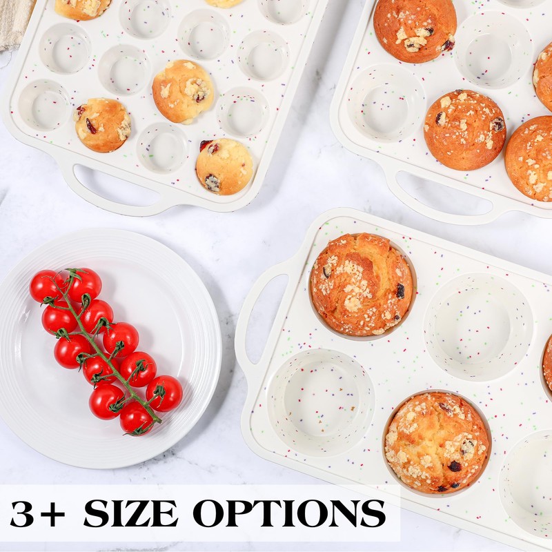 AOTASO 2 Pcs Mini Muffin Pans with Metal Reinforced Frame,