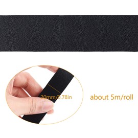GORGECRAFT 196 Inch Soft Leather Strap Strips 3/4 Inch Wide Black Strap Belt Full Grain Cord Wrap for DIY Crafts Projects, Clothing, Jewelry, Bag Handles