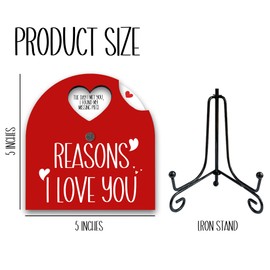Valentine's Day Wooden Sign Gift, Reasons Why I Love You, rotatable Plaque With Metal Support, Adorable Gift For Him Her Lover, Home & Office Decorations (Red) - A05