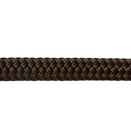 CBKnot 9/16" Premium Double Braid Polyester Rope 9,500 lb Tensile Strength, Marine, Sailing, Boating, Rigging, Equestrian and More (9/16" x 25 ft. Hank, Brown)