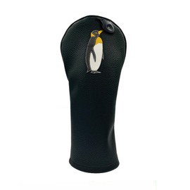 Penguin PU Leather Golf Club Covers Driver Headcovers Fairway Woods Hybrid Protector with Interchangeable Number Tag