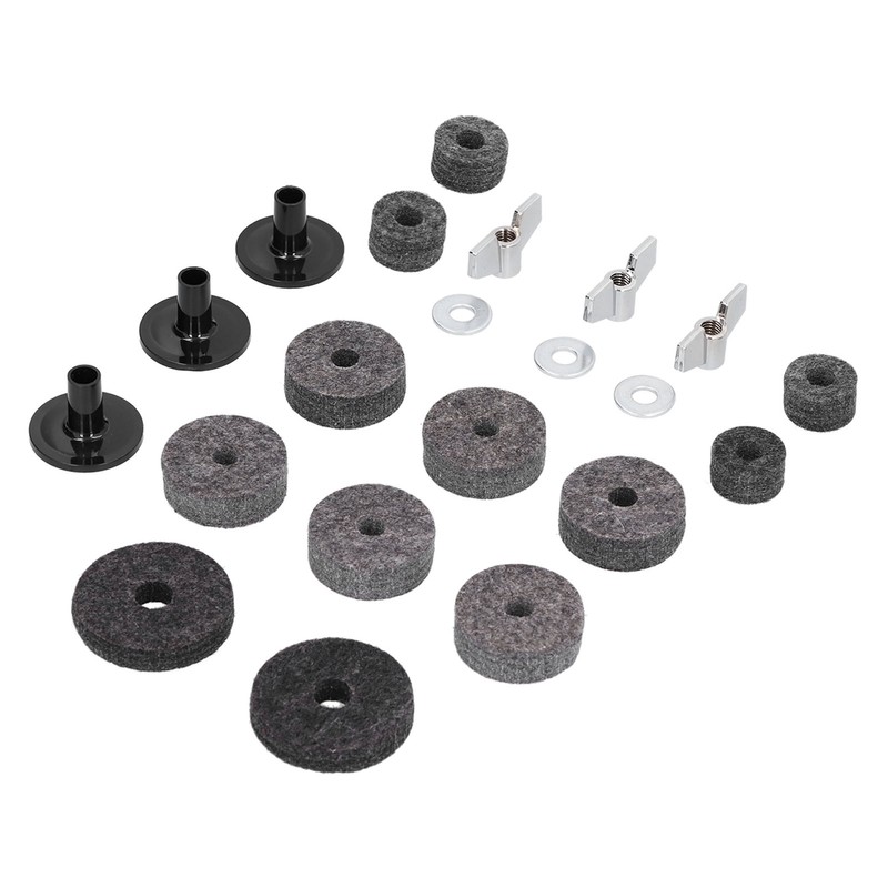 21Pcs Cymbal Felt Clutch Bracket Tube Drum Accessory with Stainless