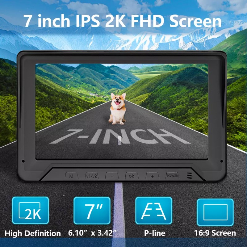 Yuanting 7'' Backup Camera and Monitor Kit System Back Parking