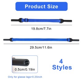 XCDMJ Verstellbares Sportbrillenband, Silikon Sonnenbrillenband, Universal Brillenband, Brillenbänder, Neopren Schwimmfähig Brillenband Herren Damen Kinder für Schutzbrille (4 Farben)