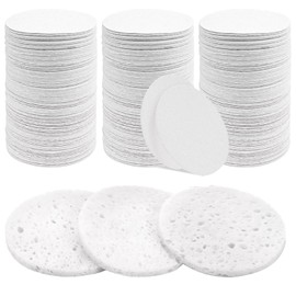 200 Count Compressed Facial Sponges, 100% Natural Cellulose Facial Sponge, Round Cosmetic Spa Sponges for Daily Cleansing, Makeup Removal, Exfoliating (White)