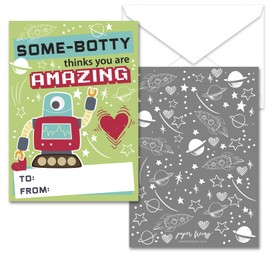 Paper Frenzy Robot Themed Valentines - 25 pack WITH ENVELOPES