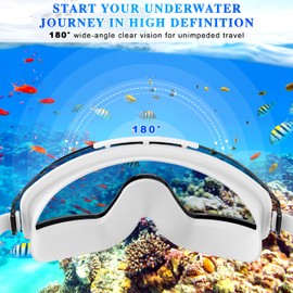 Ambienden Occhialini Nuoto Uomo Donna Montatura Grande | Polarizzate Occhialini Nuoto Adulto Per Piscina & Acque Aperte | Anti-Appannamento Protezione UV Vestibilità Impermeabile, DD-BWH