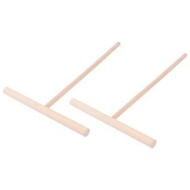 Hemoton Nonstick Cookware 2pcs T Shape Crepe Maker Pancake Wooden Spreader Stick, Wooden Crepe Tools, Crepe Maker Accessories, Crepe Spreaders for Making Crepes Turner Spatula