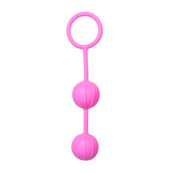 EasyToys Geisha Collection Vertical Ribbed Geisha balls, Pink - Bladder Control & Pelvic Floor Exercises - Training Kit for Women: Beginners & Advanced