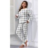 PrinStory Fluffy Pajamas for Women Soft Fleece Warm Pajama Set