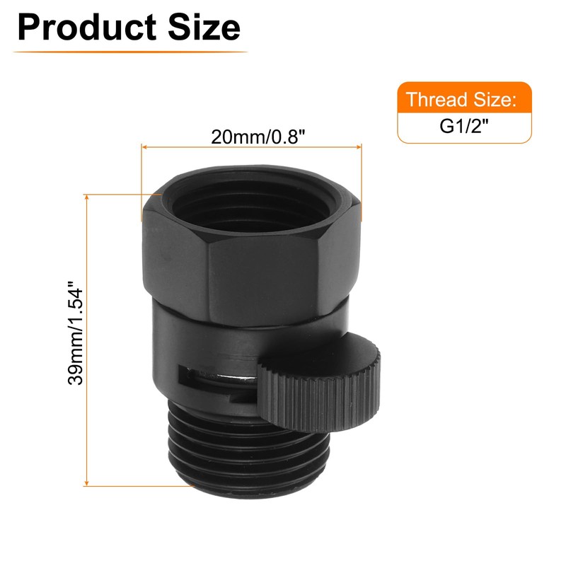 sourcing map Brass Chrome Shower Head Shut Off Valve, G1/2"
