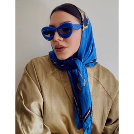 Azoxus - anteojos de sol infladas de ojo de gato para mujer, sexy, lindas anteojos de sol en forma de labio, Azul, Grande