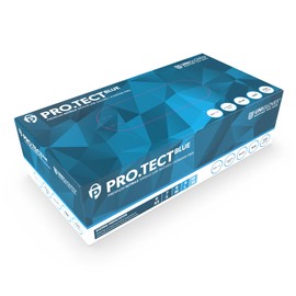 Unigloves PRO.TECT Blue HD Heavy Duty Nitrile Gloves - Multipurpose, Powder and Latex Free, Disposable Gloves, Box of 100 Gloves, Blue, Large (GU0044)