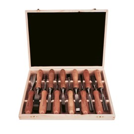 Donvii - 12-Pieces Wood Carving Tools Set – Professional Carving Chisel with Razor Sharp CRV-60 Steel Blades and Wooden Handles in a Wooden Storage Case- Wood Carving Kit