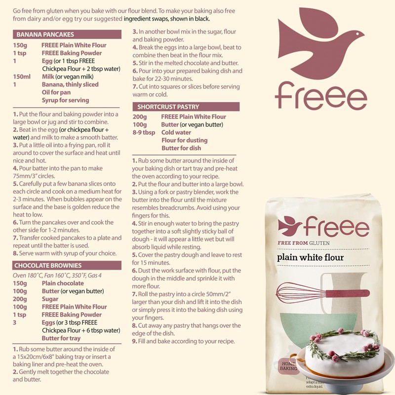 freee Plain White Flour | Gluten-Free All-Purpose Flour | for